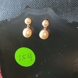 Earrings light pink pearls and Sterling Silver